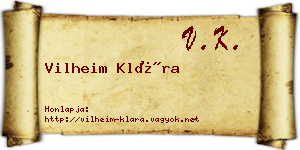 Vilheim Klára névjegykártya